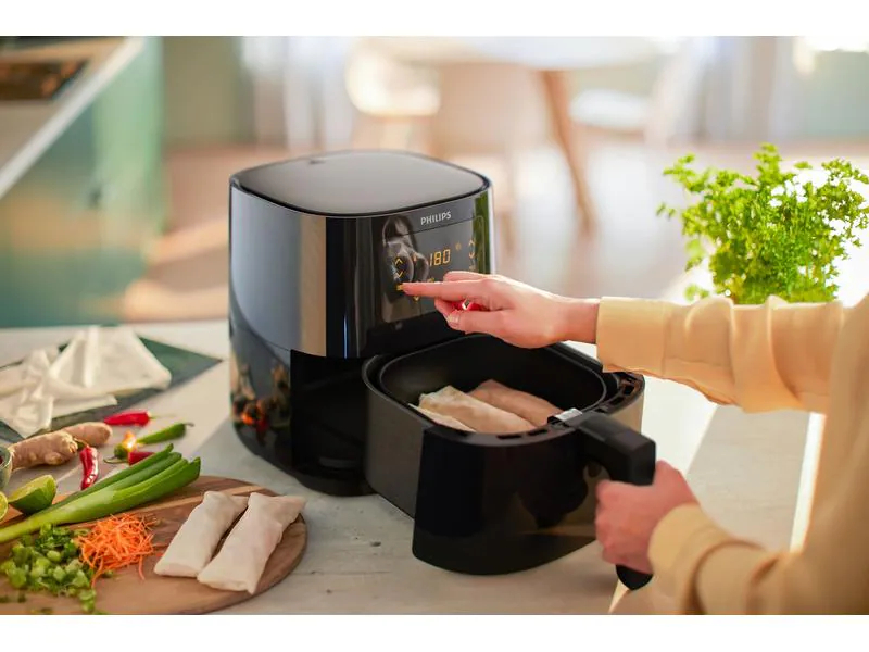 Philips Heissluft-Fritteuse Essential Airfryer 0.8 kg, Schwarz