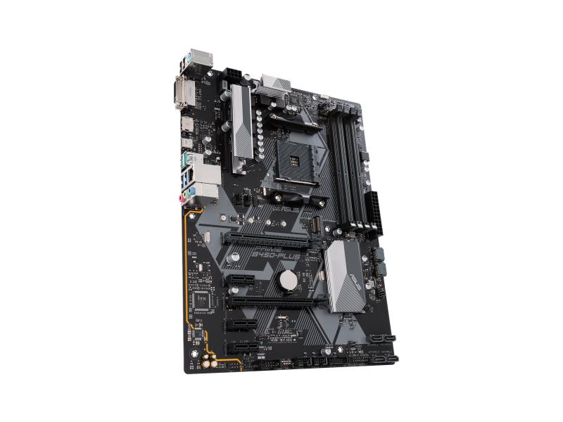 ASUS Mainboard PRIME B450-PLUS, Arbeitsspeicher Bauform: DIMM, Arbeitsspeicher-Typ: DDR4, PCI Steckplätze: Keine, PCI-Express Steckplätze: 1x PCI-Express 3.0 x16; 1x PCI-Express 2.0 x16; 3x PCI-Express 2.0 x1, Prozessorsockel: AM4, RAID Level: 0; 1; 10;