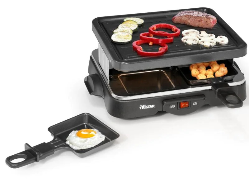 Tristar Raclette mit Grillplatte Anzahl Personen: 4, Funktionen: Grillplatte, Grillplatte: Aluguss