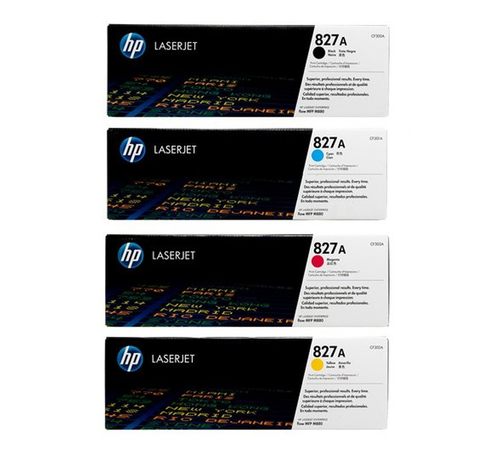 HP 827A | Combopack 4er Set HP Tonerkassetten, schwarz, cyan, magenta und gelb