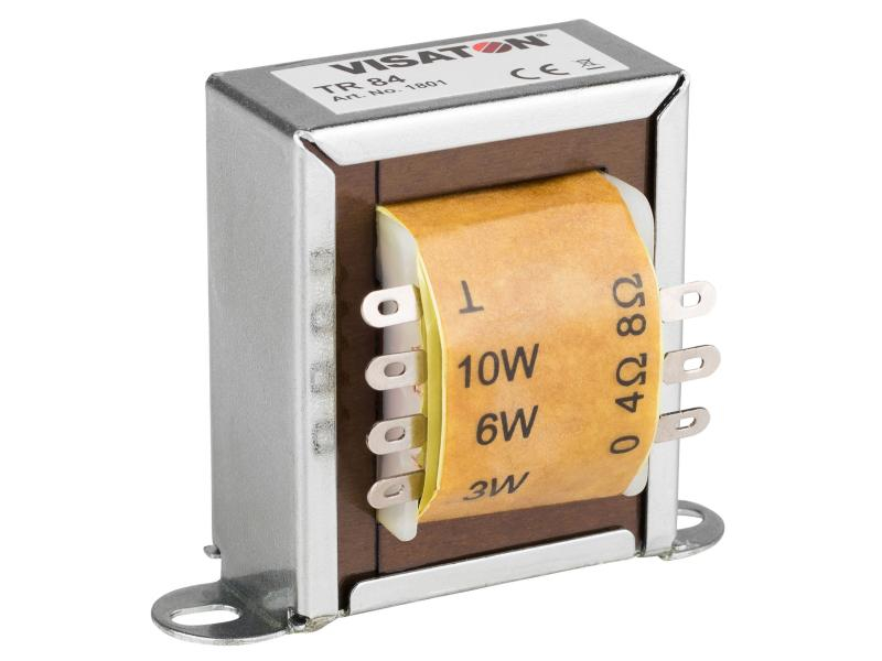 Visaton 100 V - Übertrager TR 84, Primär: 10 W / 1 kOhm, 6 W / 1,7 kOhm, 3 W / 3,3 kOhm, 20-20000 Hz
