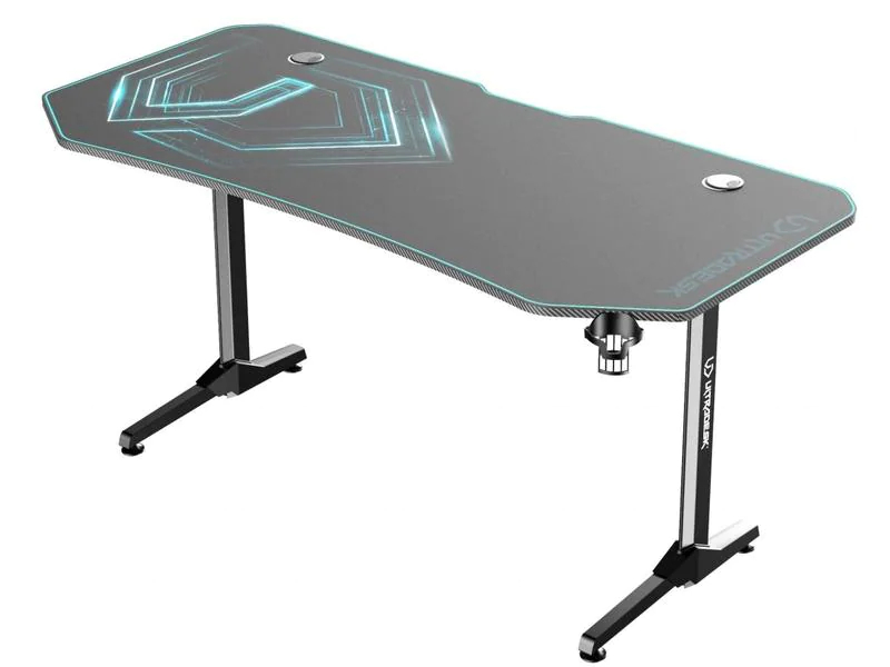 Ultradesk Gaming Tisch Frag XXL Blau, Beleuchtung: Nein, Höhenverstellbar: Nein, Detailfarbe: Schwarz, Blau, Material: Stahl