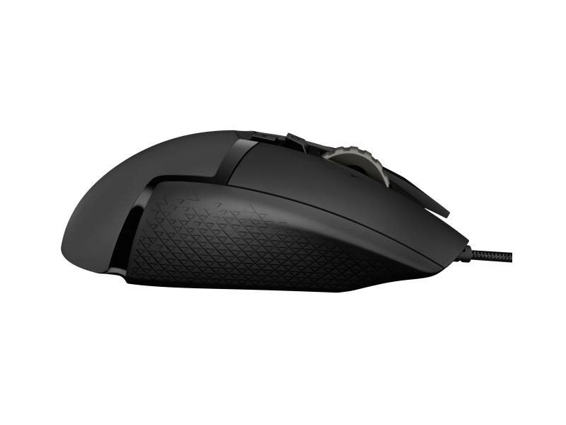 Logitech Gaming-Maus G502 HERO, Maus-Typ: Gaming, Bedienungsseite: Rechtshänder, Maus Features: Daumentaste; Scrollrad; Beleuchtung; Herausnehmbare Gewichte; Umschaltbare DPI-Auflösung, Farbe: Schwarz, Verbindungsart: Verkabelt, Schnittstelle: USB