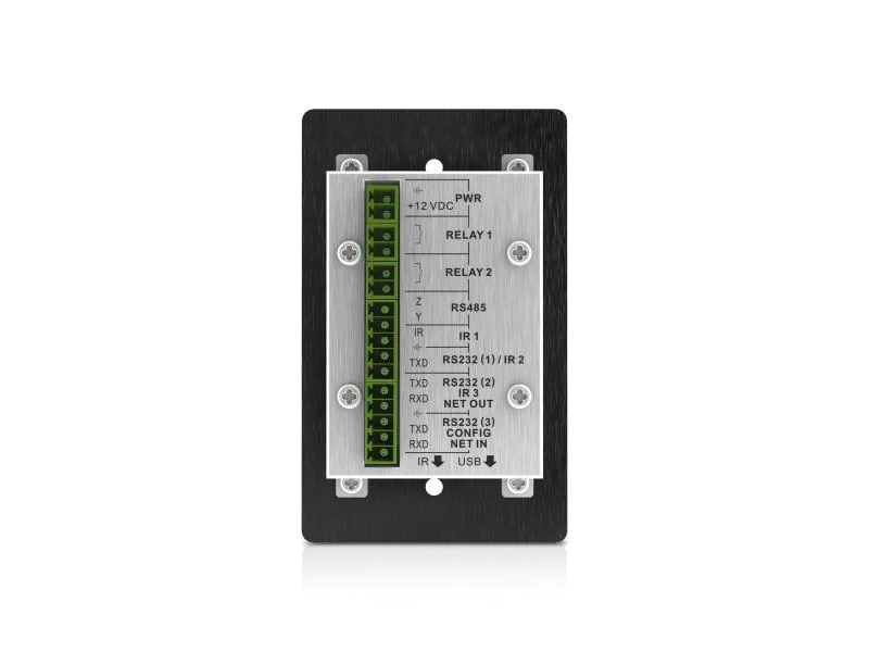 PureLink Bedienfeld PT-CON-WP8B Schwarz, Art: Schalterblende, Schnittstellen: RS-232, RJ-45 (100Mbps), 12 V DC Stecker, USB, Relay, Infrarot, RS-485