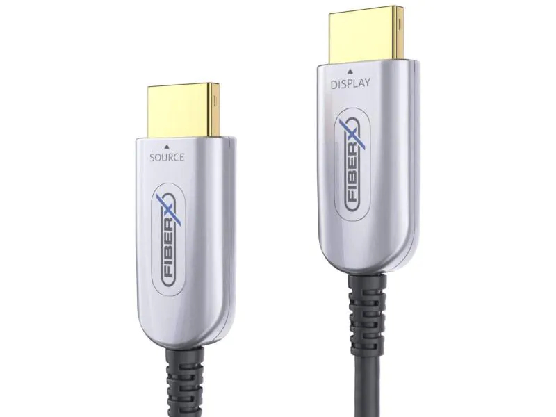 FiberX Kabel HDMI - HDMI, 70 m, Kabeltyp: Anschlusskabel, Videoanschluss Seite A: HDMI, Videoanschluss Seite B: HDMI, Farbe: Schwarz; Silber, Länge: 70 m