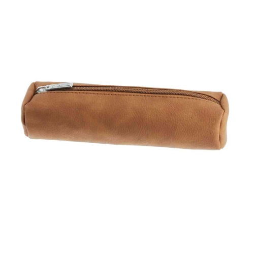 herlitz Schlamper-Rolle, rund, aus Kunstleder, cognac brown