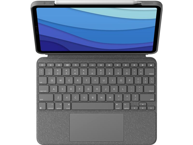 Logitech Tablet Tastatur Cover Combo Touch iPad Pro 11" 1.-3. Gen, Verbindungsmöglichkeiten: Smart Connector, Tastaturlayout: QWERTZ (CH), Kompatible Hersteller: Apple, Bildschirmdiagonale: 11 ", Farbe: Grau, Tablet Kompatibilität: iPad Pro 11" (2. Gen.