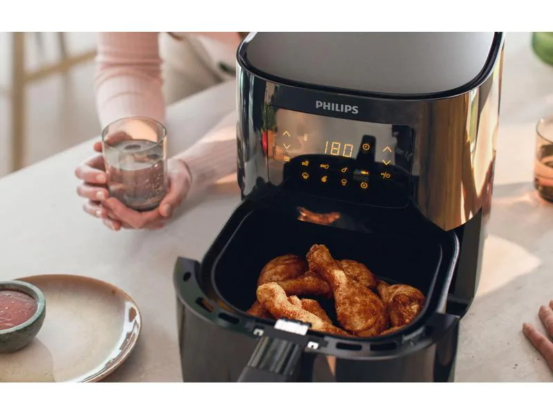 Philips Heissluft-Fritteuse Essential Airfryer 0.8 kg, Schwarz