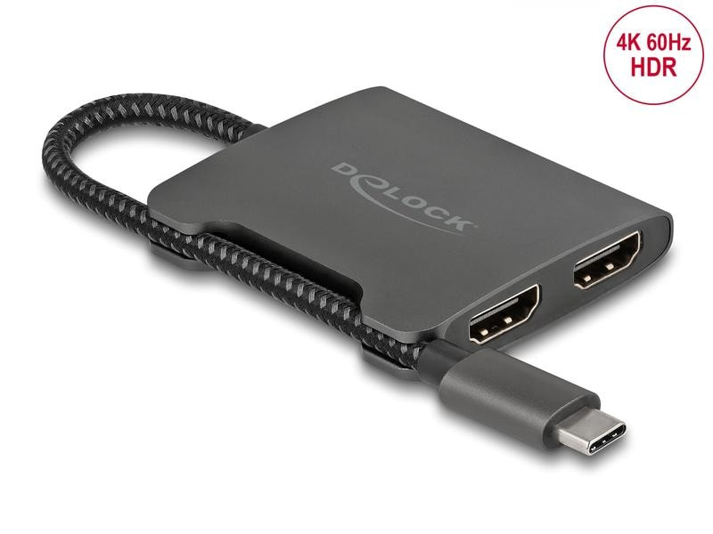 Delock Adapter 4K 60Hz, schwarz USB Type-C - HDMI-A, Kabeltyp: Adapter, Videoanschluss Seite A: USB Type-C, Videoanschluss Seite B: HDMI-A