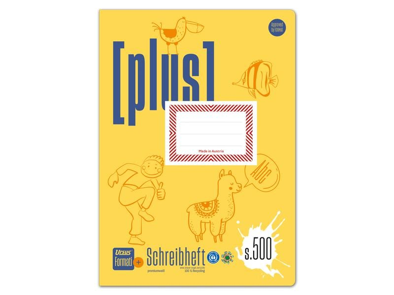 Formati Lernheft Plus S.500, A4, Liniert, Blau, Bindungsart: Gebunden, Detailfarbe: Blau, Einband: Softcover, Anzahl Seiten: 40, Motiv: Diverse, Papierformat: A4