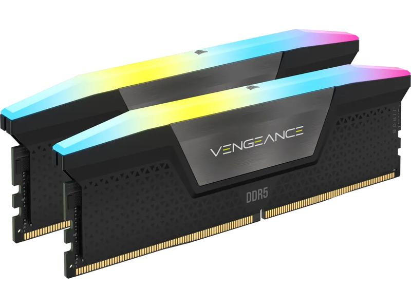 Corsair DDR5-RAM Vengeance RGB 7000 MHz 2x 32 GB, Arbeitsspeicher Bauform: DIMM, Arbeitsspeicher-Typ: DDR5, Arbeitsspeicher Geschwindigkeit: 7000 MHz, Arbeitsspeicher Pins: 288, Fehlerkorrektur: ODECC (On-Die ECC), Anzahl Speichermodule: 2