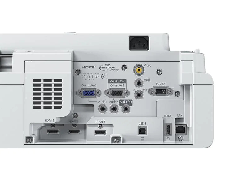 Epson Ultrakurzdistanzprojektor EB-735F, ANSI-Lumen: 3600 lm, Auflösung: 1920 x 1080 (Full HD), Beamer Lampentechnologie: Laser, Lens Shift: Kein, Min. Projektionsverhältnis: 0.26 : 1, Max. Projektionsverhältnis: 0.36 : 1