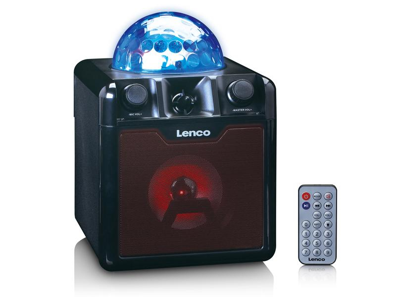 Lenco Bluetooth Speaker BTC-055BK Schwarz, Verbindungsmöglichkeiten: 3.5 mm Klinke, SD, Bluetooth, USB, 6.3 mm Klinke, Widerstandsfähigkeit: Keine, Stromversorgung: Netzbetrieb, Detailfarbe: Schwarz, Ausstattung: Fernbedienung, USB, Micro-SD-Slot, Mikro