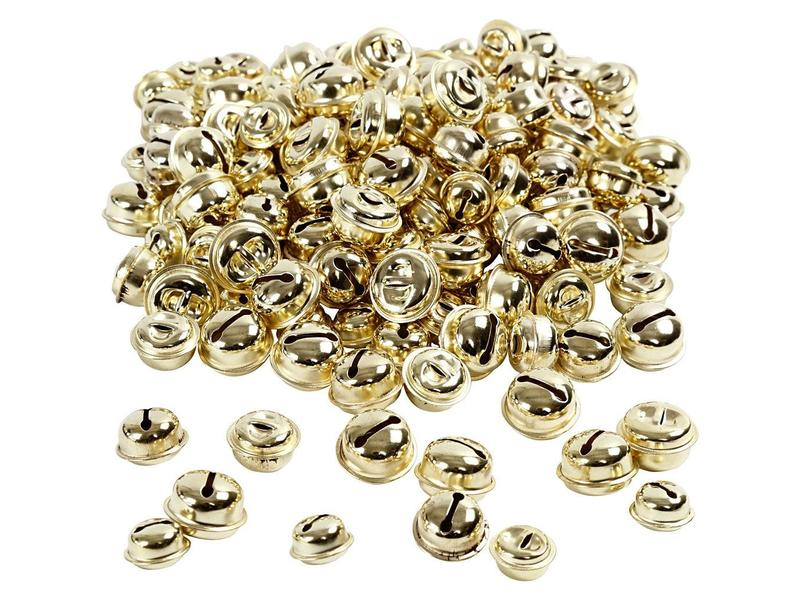 Creativ Company Glöckchen Ø: 13-17 mm 220 Stück, Selbstklebend: Nein, Verpackungseinheit: 220 Stück, Detailfarbe: Gold, Produkttyp Kleinteile: Glöckchen