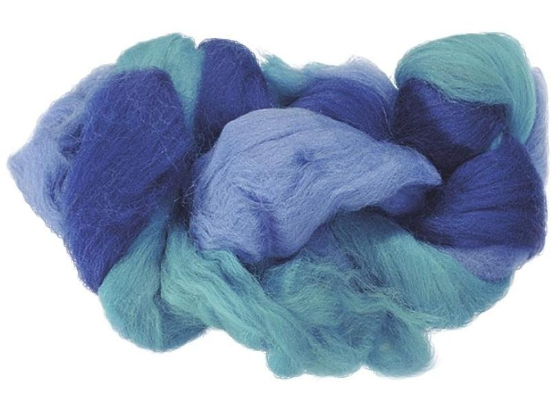 Heyda Filzwolle 3-Strang-Mix 50 g, Blau/Türkis, Farbe: Blau, Türkis, Filz Art: Filzwolle