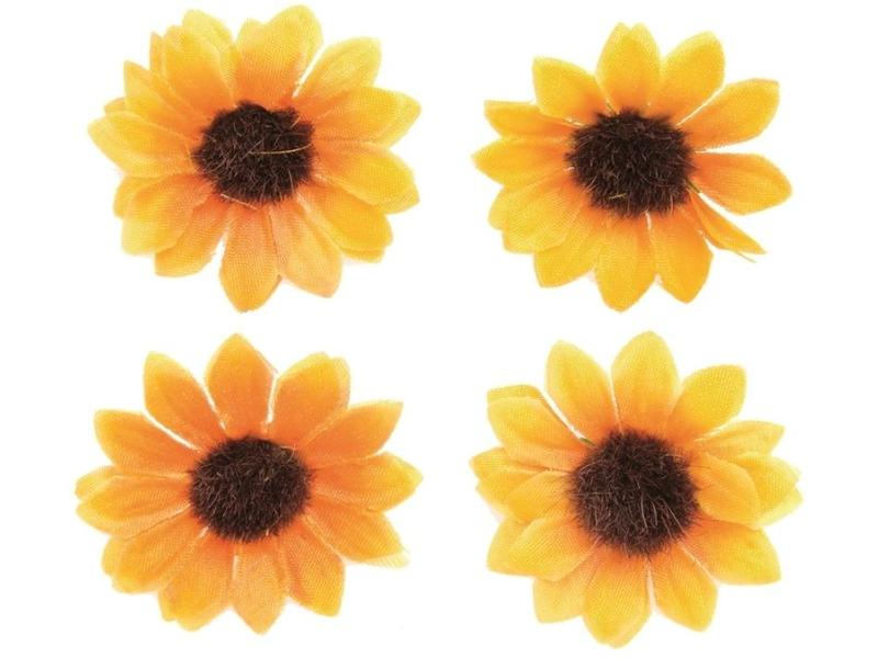 Glorex Streudeko Sonnenblumen, 15 Stück, Motiv: Blüten, Material: Filz, Farbe: Gelb