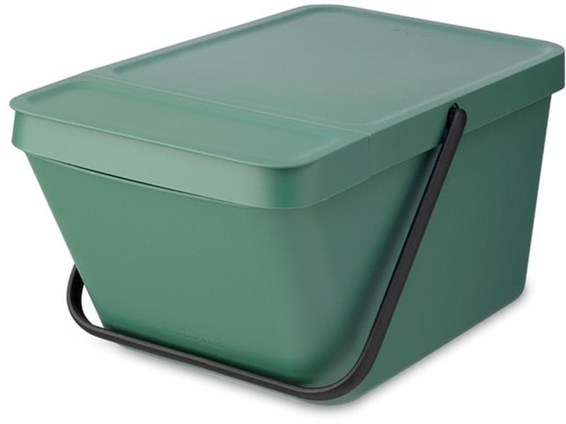 Brabantia Recyclingbehälter Sort & Go 20 l, Grün, Material: Kunststoff, Fassungsvermögen: 20 l, Anzahl Behälter: 1, Detailfarbe: Grün, Form: Eckig