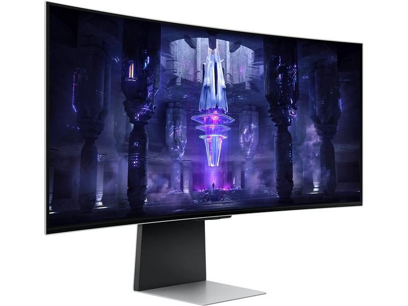 Samsung Monitor Odyssey G8 LS34BG850SUXEN, Bildschirmdiagonale: 34 ", Auflösung: 3440 x 1440 (UWQHD), Anschlüsse: Mini DisplayPort, USB Typ-C, Micro-HDMI, Anwendungsbereich: Gaming, Ergonomie: Schwenkbar, Höhenverstellbar, Neigbar, Curved: Ja