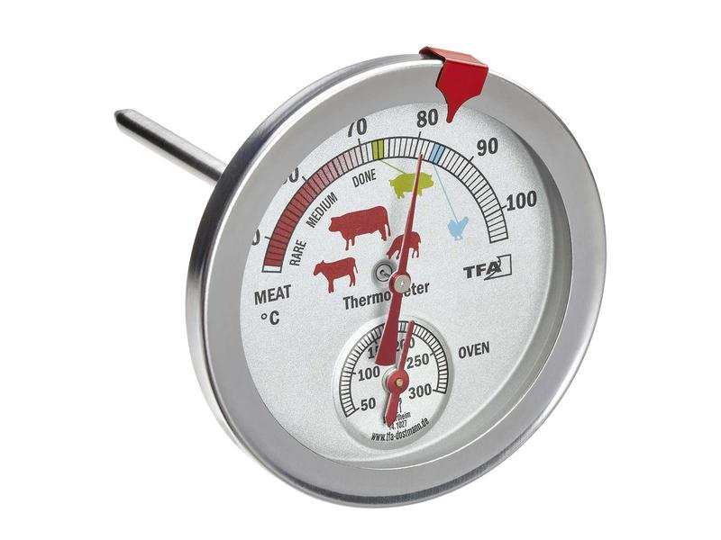 TFA Dostmann Fleischthermometer analog, Typ: Thermometer, Anwendungsbereich: Bratentemperatur, Backofen, Kabelgebunden: Nein, Displaytyp: Analog, App kompatibel: Nein