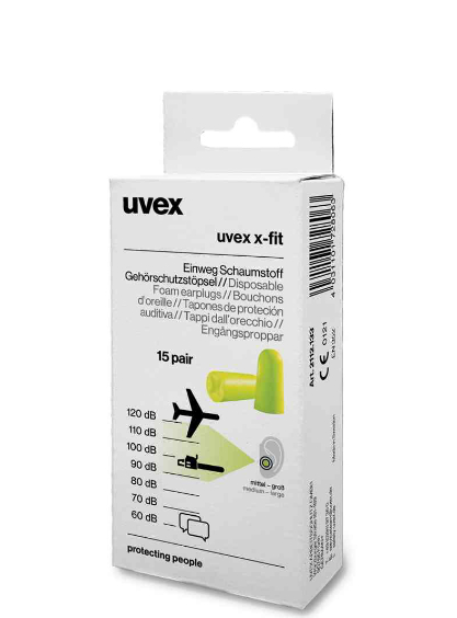 uvex Einweg-Gehörschutzstöpsel x-fit Karton, lime