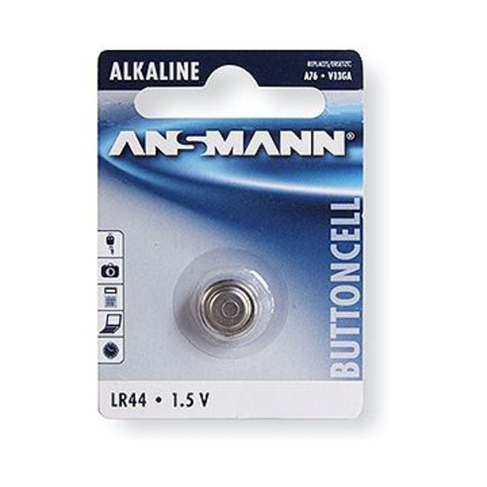 ANSMANN Alkaline Knopfzelle LR44, 1,5 Volt (V13GA)