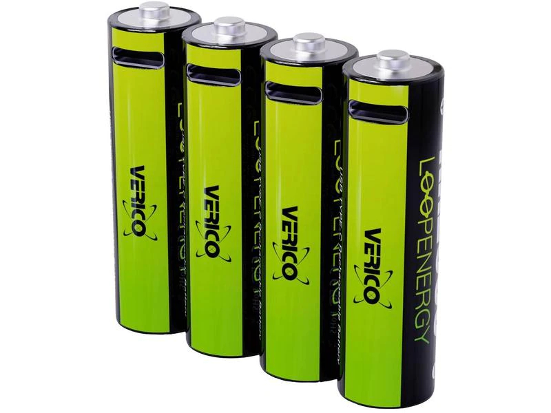 Verico Akku 4x AA 1700 mAh, Spannung: 1.5 V, Kapazität: 1700 mAh, Akkutyp Bauform: AA, Verpackungseinheit: 4 Stück, Kapazität Wattstunden: 2.55 Wh, Akkutyp: Lithium-Ion (Li-Ion)