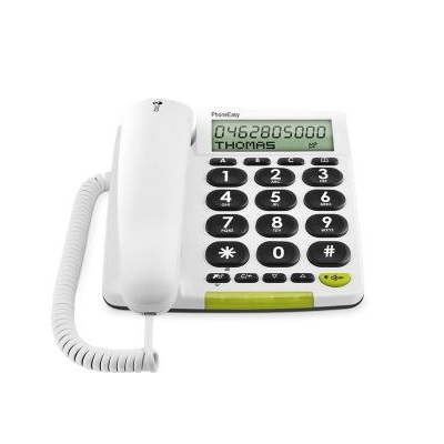 Doro PhoneEasy 312cs white Large buttons, HAC, 3 Memories big display, speakerphone