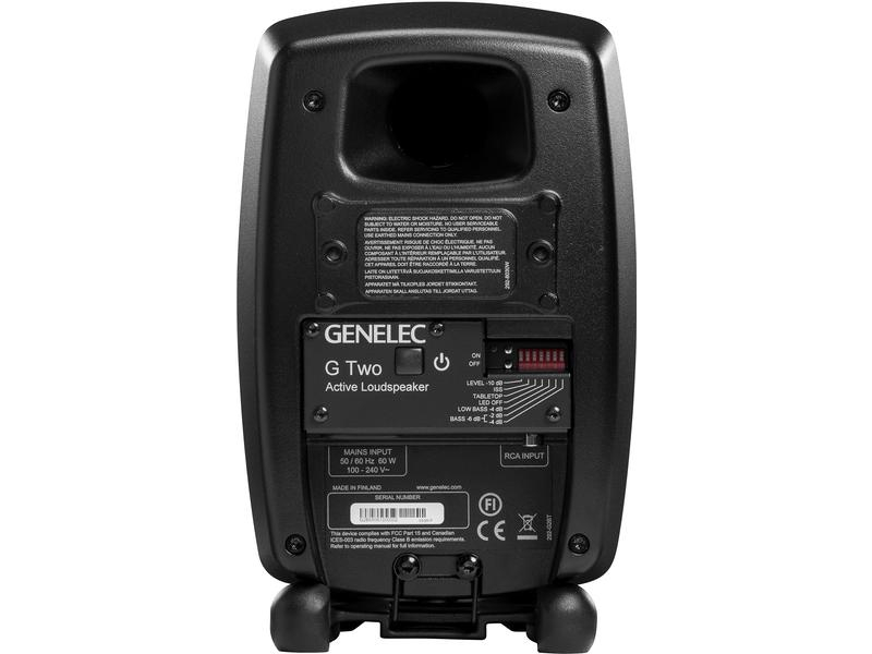 Genelec Studiomonitor G Two ? 50 Watt, Schwarz, Monitor Typ: Nearfield Monitor, Midfield Monitor, Multimedia / Desktop, Lautsprecher Wege: 2-Wege, Lautsprecher Kategorie: Aktiv