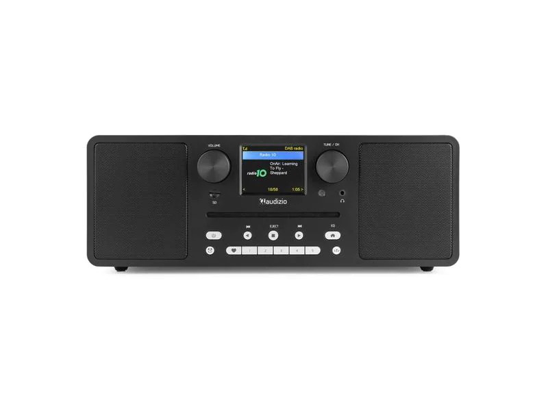 Audizio Internet Radio Naples Schwarz, Radio Tuner: Internetradio, FM, DAB+, Stromversorgung: Netzbetrieb, Detailfarbe: Schwarz, Ausstattung: Sleep-Timer, LC-Display, Fernbedienung, USB, FM Radio, Micro-SD-Slot, Weckfunktion, Bedientasten, Lautstärkeregl