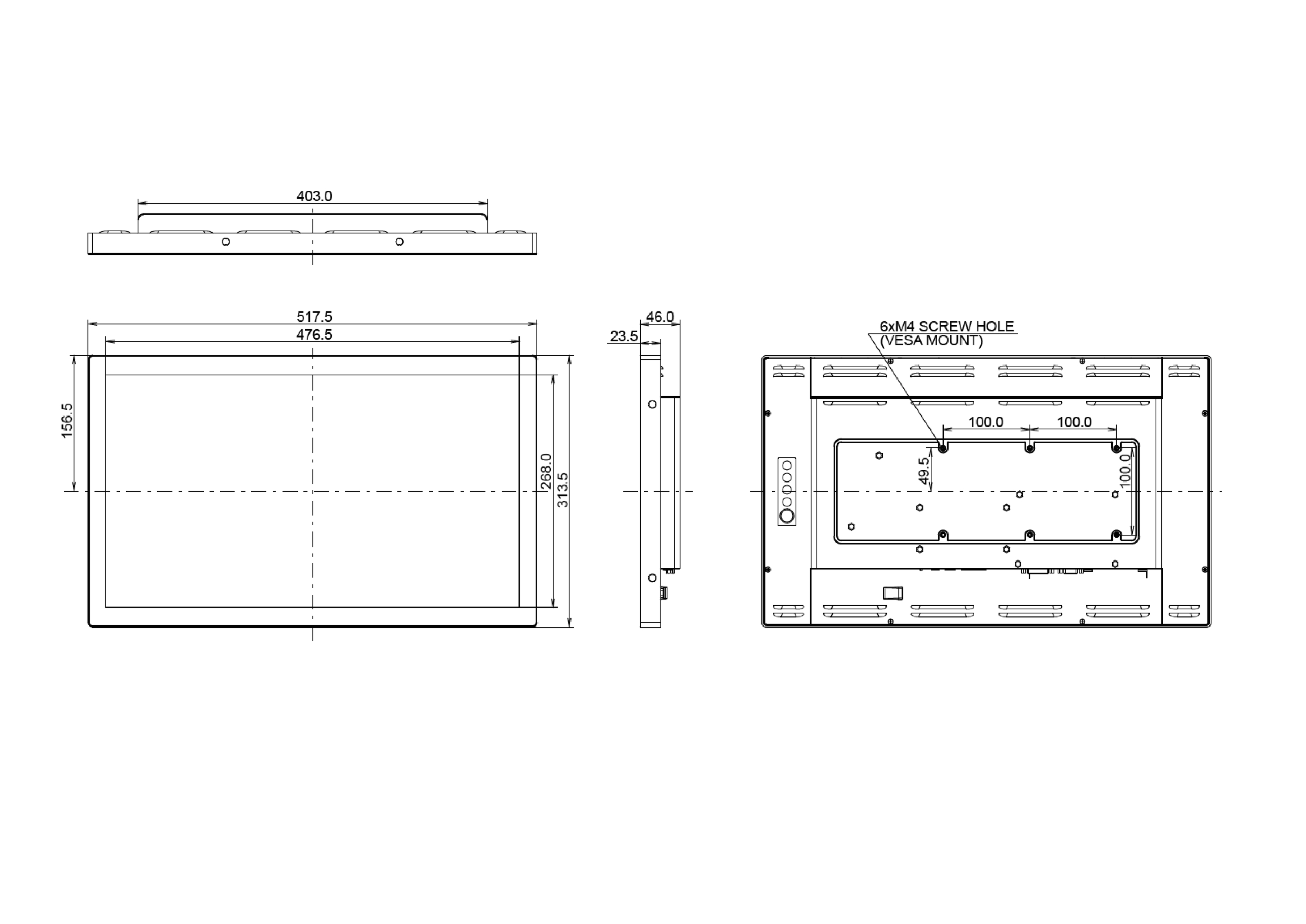 Iiyama PROLITE TF2234MC-B3X, Open Frame Multi-Touch Bildschirm