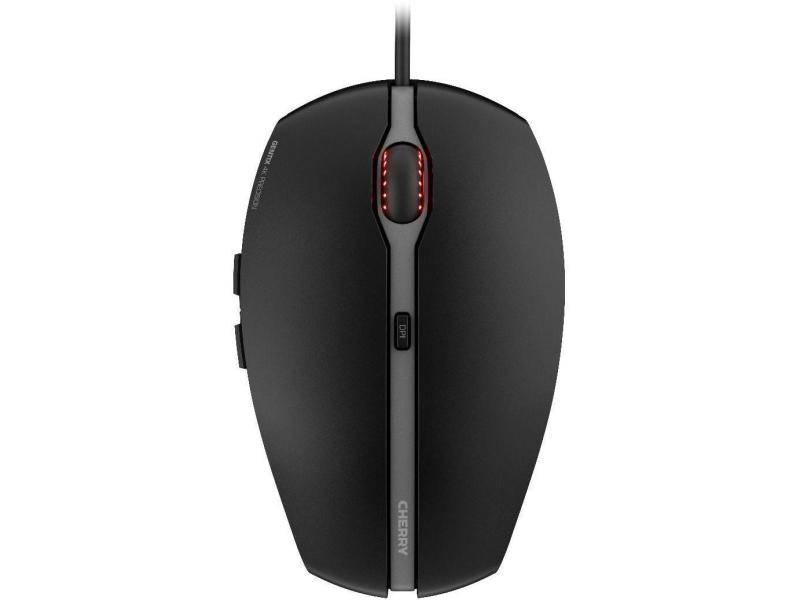 Cherry Maus Gentix 4K, Maus-Typ: Standard, Bedienungsseite: Universal, Maus Features: Scrollrad; Silent-Tasten; Umschaltbare DPI-Auflösung, Farbe: Schwarz, Verbindungsart: Verkabelt, Schnittstelle: USB