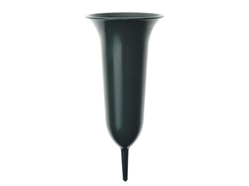 Opiflor Grabvase Trompus, 26 cm Dunkelgrün, Höhe: 26 mm, Material: Kunststoff, Farbe: Dunkelgrün