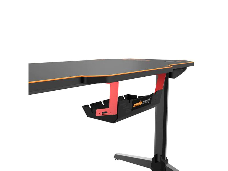 Anda Seat Gaming-Tisch Eagle 2 Schwarz, Lenkradhalterung: Nein, Höhenverstellbar: Nein, Farbe: Schwarz, Material: Holz, Aluminium, Belastbarkeit: 80 kg