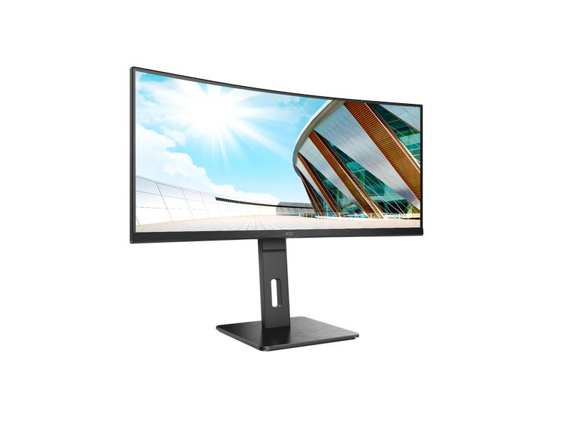 34 VA Curved Monitor, 3440 x 1440, 100Hz, Displayport, HDMI, USB hub, 1ms Speakers, 150mm höhenverstellbar