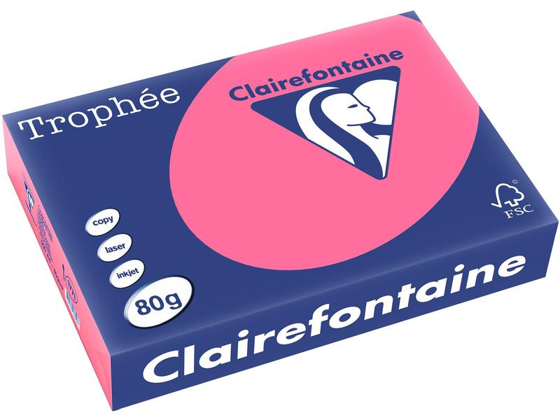 Fischer Papier Kopierpapier Trophée A4, 80 g/m², Rosa, 500 Blatt, Geeignet für Drucker: Laser, Inkjet, Grammatur: 80 g/m², Papiertyp: Kopierpapier, Materialeigenschaften: Holzfrei, Verpackungseinheit: 500 Stück, Papierformat: A4