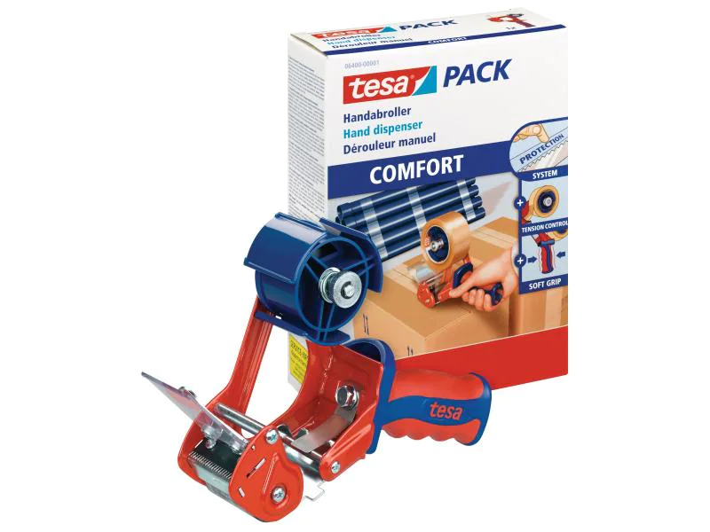 TESA Tesapack Handabroller Comfort 640000001 rot, bis 50mm Rollenbreite