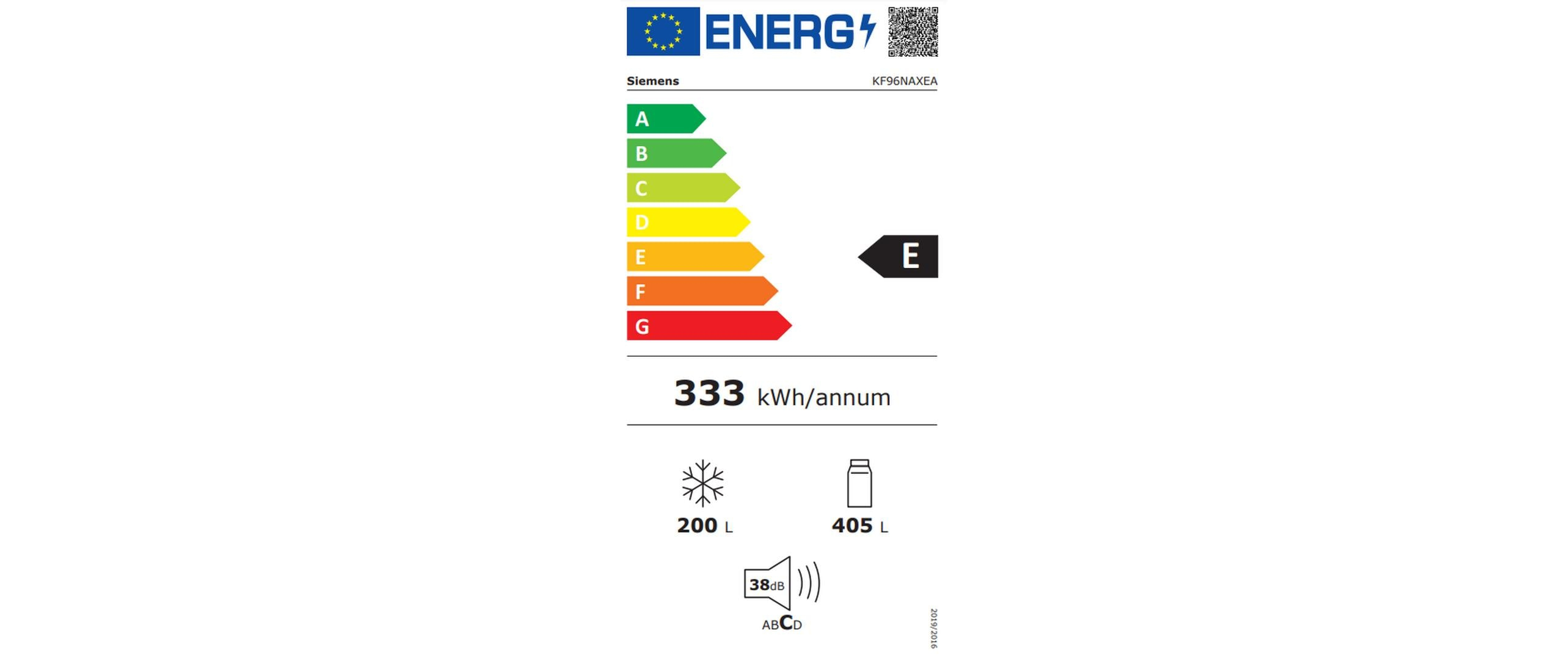 Siemens Foodcenter KF96NAXEA Schwarz, Energieeffizienzklasse EnEV 2020: E, Energieeffizienzklasse: Keine, Anzahl Türen: 4, Einbaunormen: Keine, Einbaumodell: Nein, Nutzinhalt Kühlen: 405 l