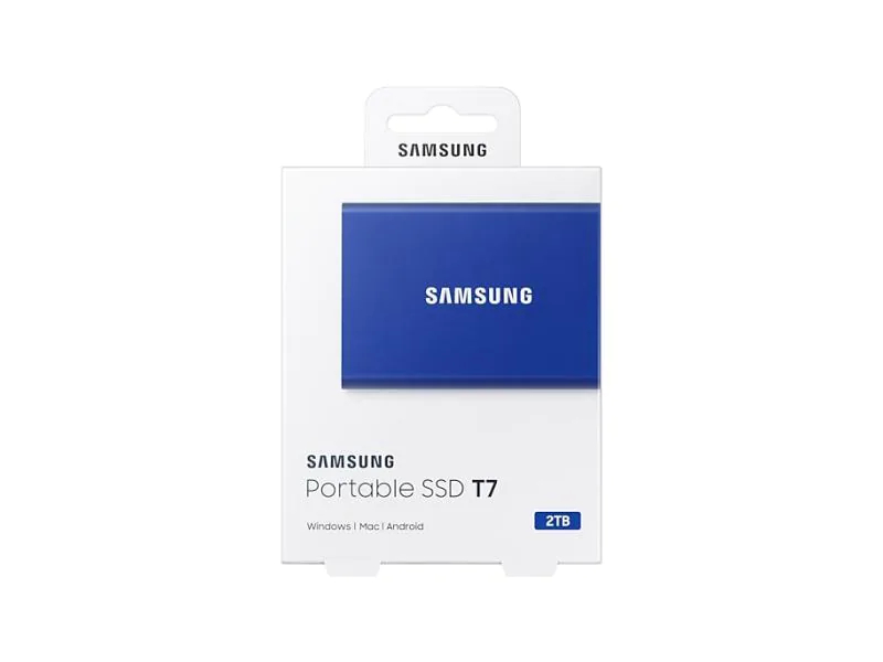 SAMSUNG MEMORY SSD Portable T7 2TB MU-PC2T0H/WW USB 3.1 Gen. 2 Indigo Blue