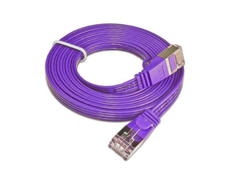 Wirewin Slimpatchkabel Cat 6, STP, 15 m, Violett, Farbe: Violett, Form: Flach, Zusatzfunktionen: Mit Klinkenschutz, Längenaufdruck auf Stecker, Länge: 15 m, Anschlüsse LAN: RJ45 - RJ45, Produkttyp: Slimpatchkabel