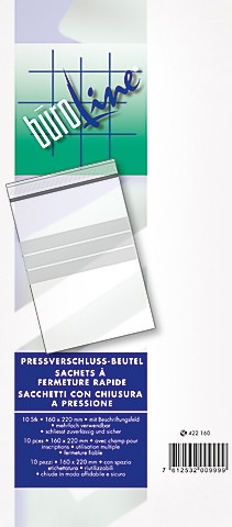 BÜROLINE Pressverschl. Beutel 40×60mm 422300 m. Fenster, transp. 100 Stck.