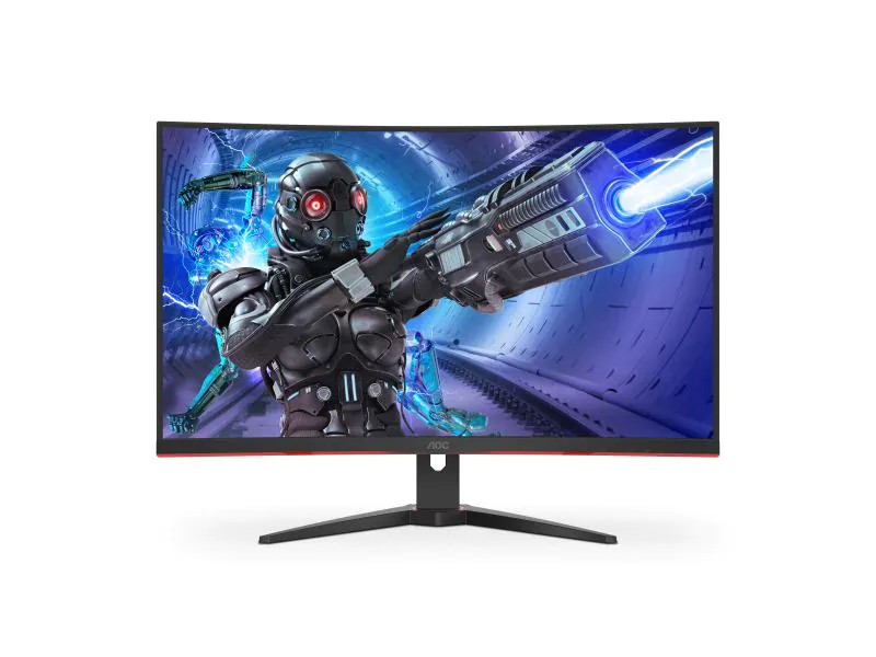 AOC Monitor C32G2ZE/BK, 31.5 Zoll LED, 1920 x 1080 Pixel Full HD, 16:9, HDMI, Schwarz/Rot