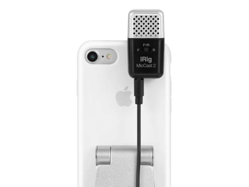 IK Multimedia Mikrofon iRig Mic Cast 2, Typ: Einzelmikrofon, Bauweise: Clip, Anwendungsbereich: Gesang & Sprache; Video, Wandlerprinzip: Kondensator, Richtcharakteristik: Niere, Einsatzgebiet: Studio & Broadcast, Weitere Eigenschaften: Standard