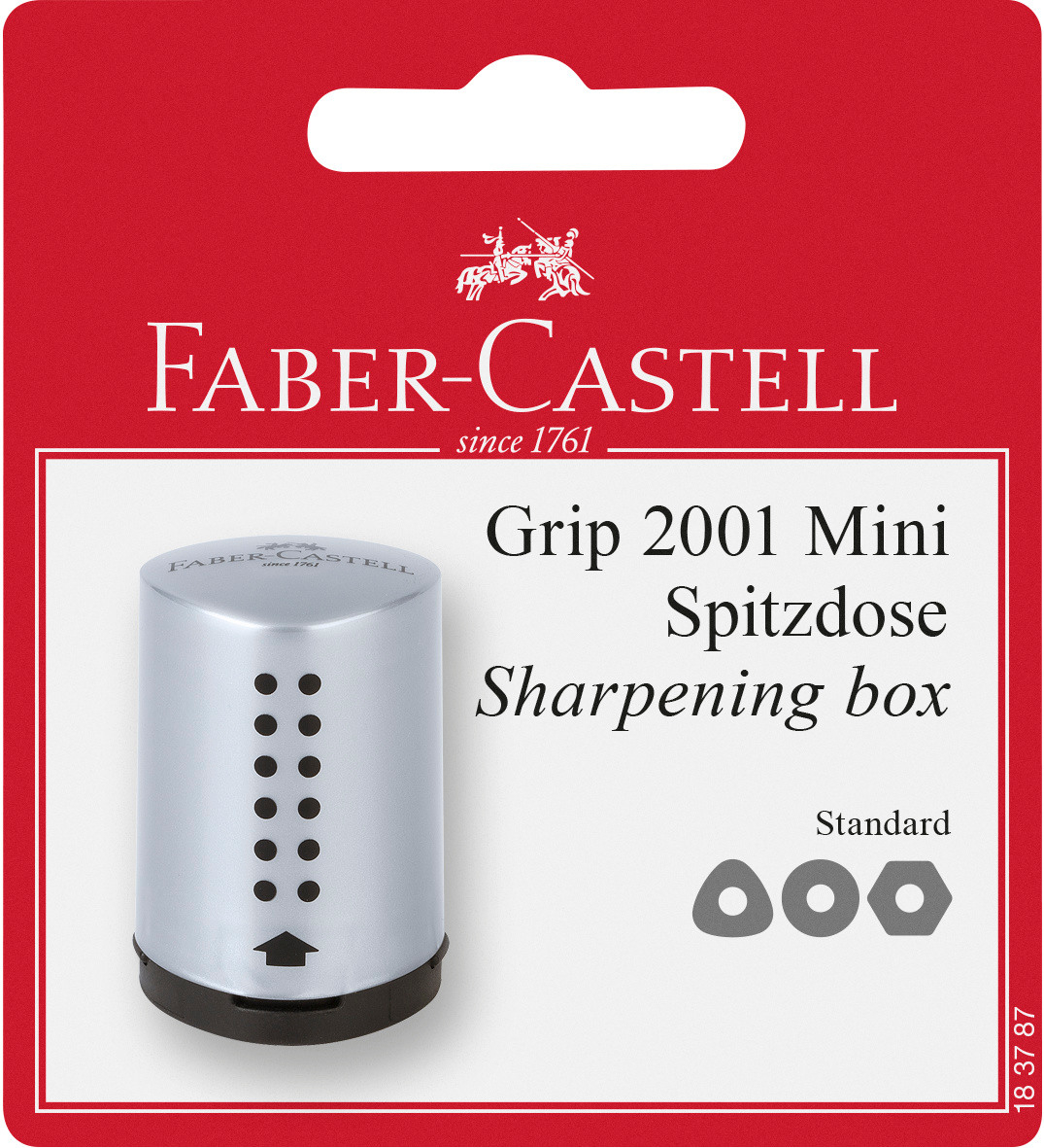 FABER-CASTELL Grip 2001 Mini Spitzdose 183787 silber