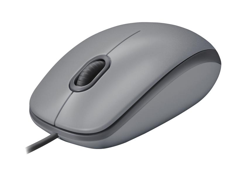 Logitech Maus M110 Silent Grau, Maus-Typ: Standard, Bedienungsseite: Universal, Maus Features: Scrollrad; Silent-Tasten, Farbe: Grau, Verbindungsart: Verkabelt, Schnittstelle: USB