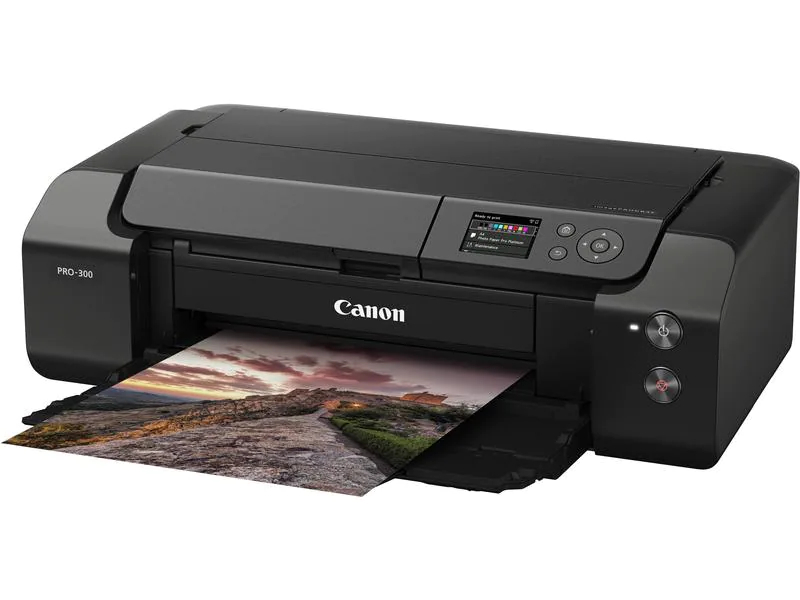Canon Fotodrucker ImagePROGRAF PRO-300, Druckertyp: Farbig, Drucktechnik: Tintenstrahl, Total Fassungsvermögen Papierzuführungen: 50 Seiten, Mobildruck: Ja, Anzahl Papierzuführungen (maximal): 1, Druckgeschwindigkeit (farbig): 0.25 ppm