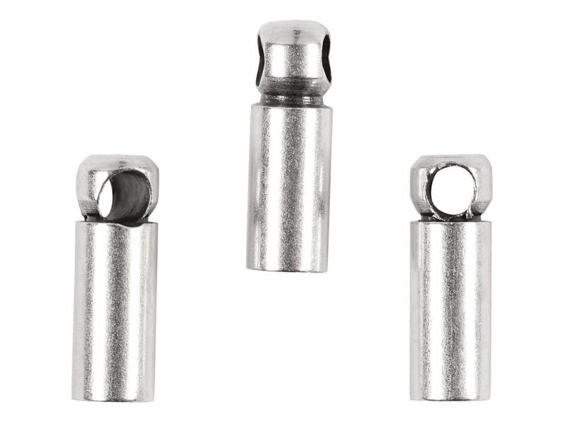 Creativ Company Verschluss 2 mm Endkappe, 10 Stück, Farbe: Silber, Material: Kupfer, Verpackungseinheit: 10 Stück, Verschlussart Schmuck: Endkappen