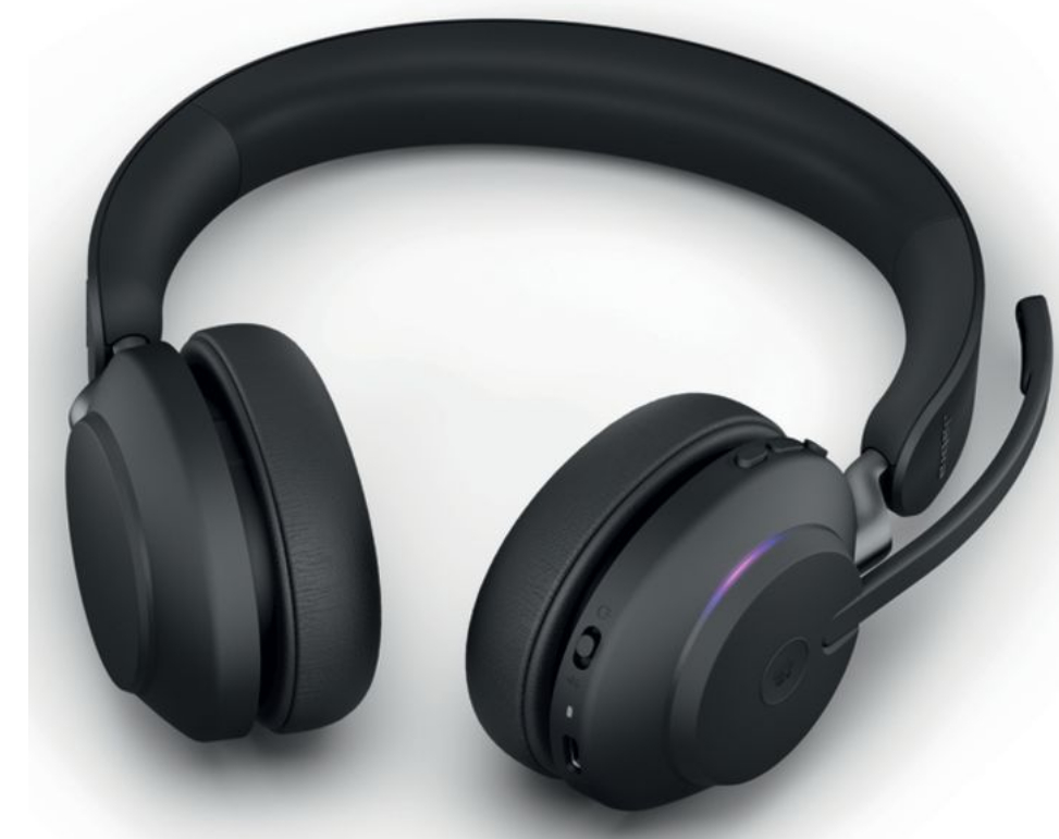 Jabra Headset Evolve2 65 Duo MS Schwarz, USB-A, Ausstattung Mikrofon: Noise Cancelling, Trageweise: Duo, Skype for Business, Verbindung zum Endgerät: Bluetooth; USB, Tragestil: Überkopfbügel, Trageform: On-Ear, Geeignet für: Büro; Home Office; Mobile