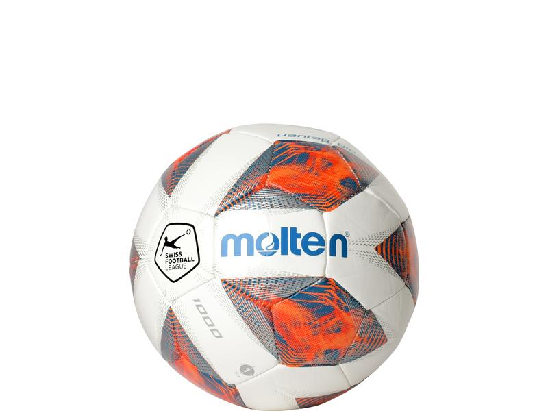 Molten Fussball Mini Ball (F1A1000-SF), Einsatzgebiet: Fussball, Ballgrösse: 1, Material: TPU, Farbe: Weiss, Orange, Blau, Sportart: Fussball