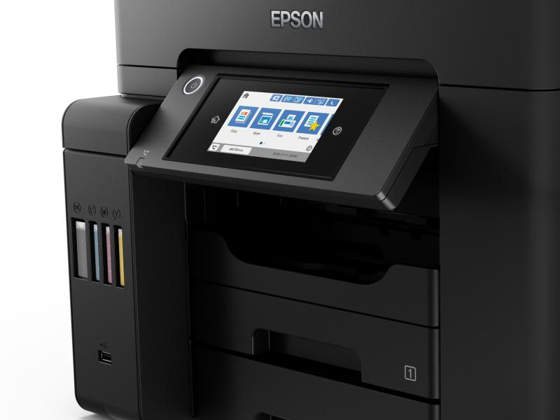 Epson ECO-Tank ET-5800, Farbe Tintenstrahl Drucker, A4, 25 Seiten pro Minute, Drucken, Scannen, Kopieren, Fax, Duplex und WLAN