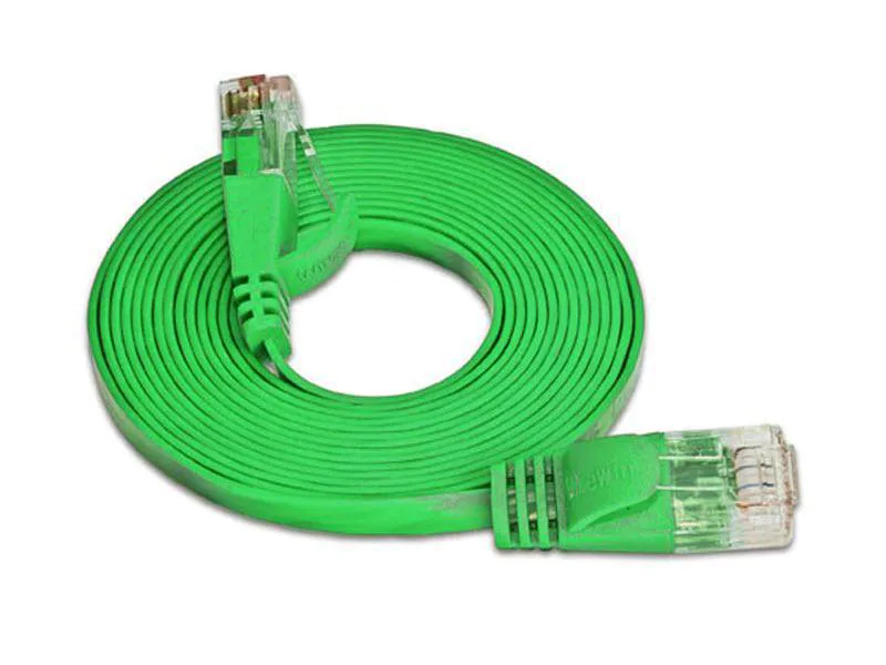 Wirewin Slimpatchkabel Cat 6, UTP, 15 m, Grün, Farbe: Grün, Form: Flach, Zusatzfunktionen: Mit Klinkenschutz, Längenaufdruck auf Stecker, Länge: 15 m, Anschlüsse LAN: RJ45 - RJ45, Produkttyp: Slimpatchkabel